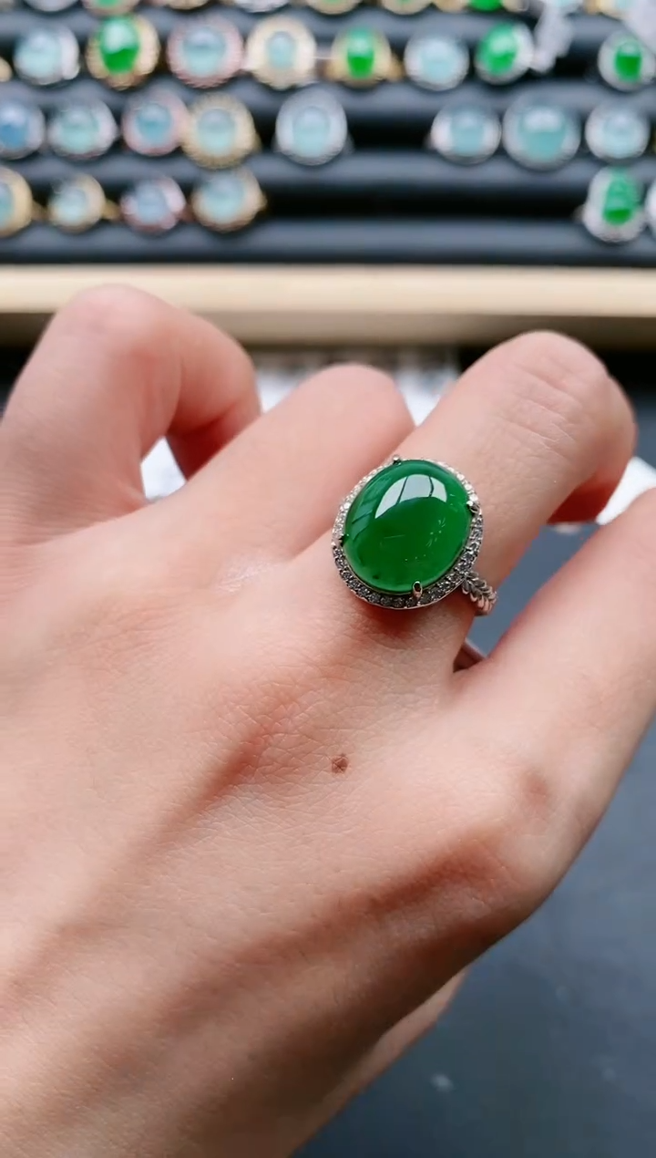 【闪购商品】翡翠戒指银S925镶嵌11111111
