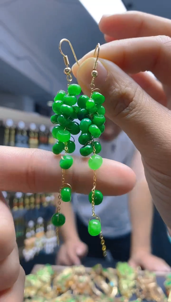 【闪购商品】翡翠耳饰合金0614翡翠耳钩