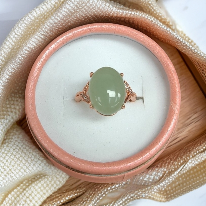 时尚精品天然新疆冰晴水戒指