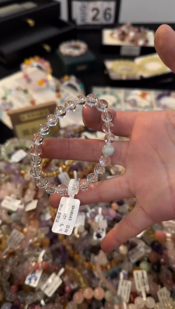 合金手链水晶白水晶x2657