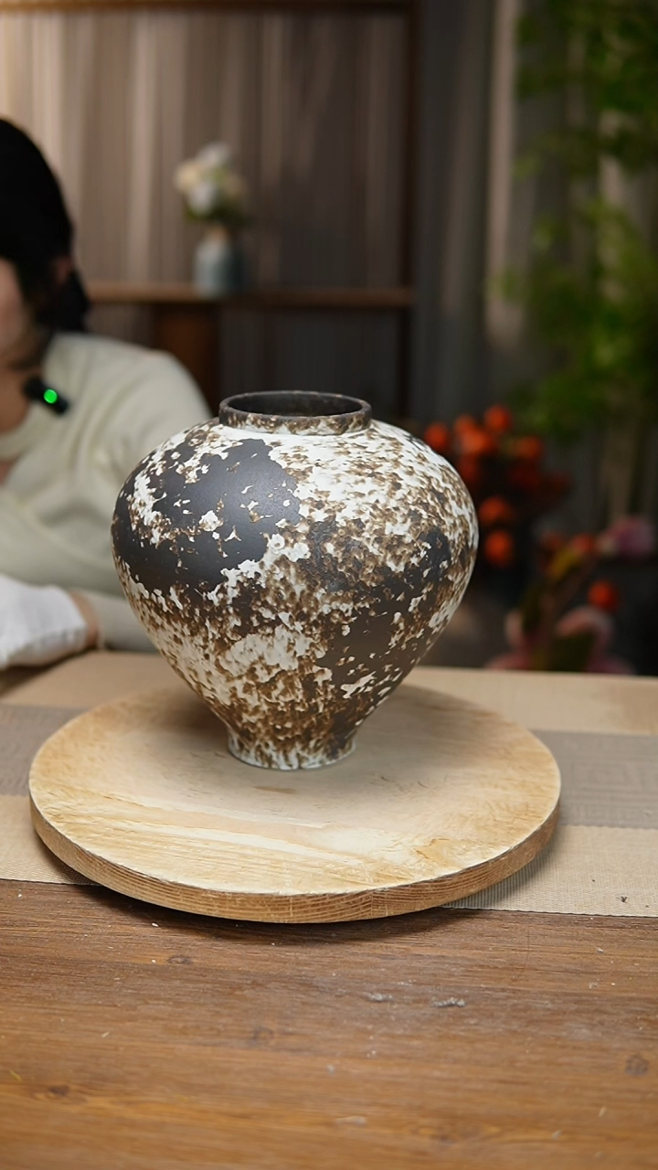 【闪购商品】陶瓷 花器诧寂黑月亮罐