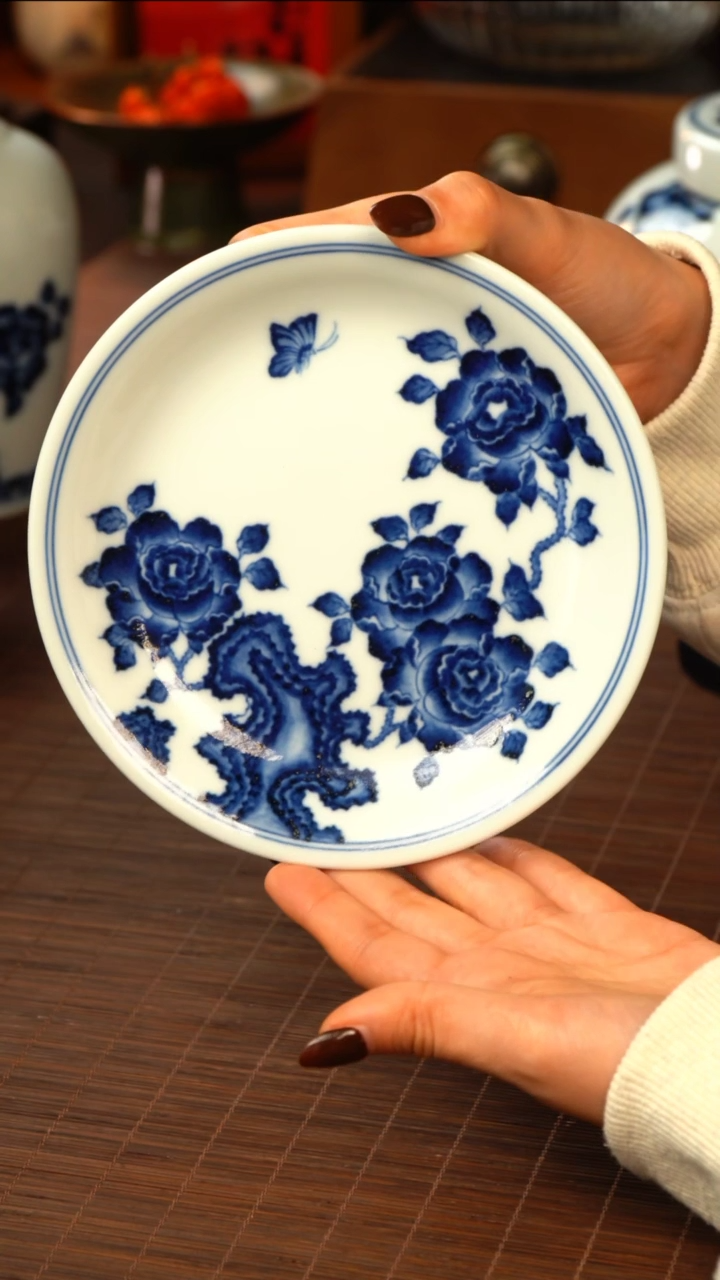 【闪购商品】杯待月观山牡丹花小壶承