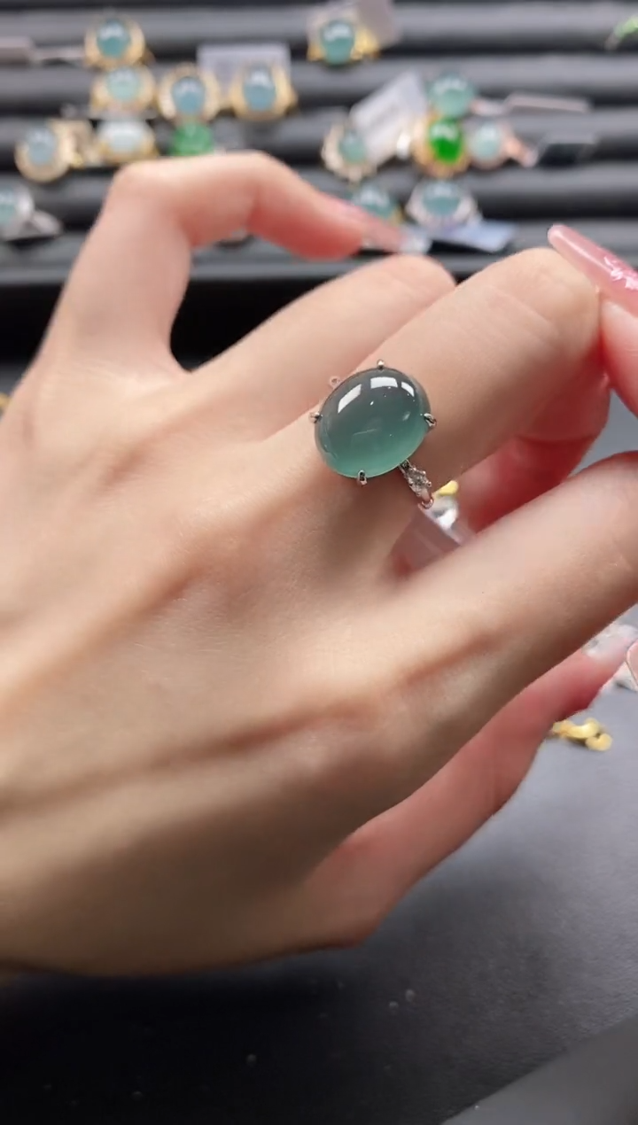 【闪购商品】翡翠戒指银S925镶嵌1111