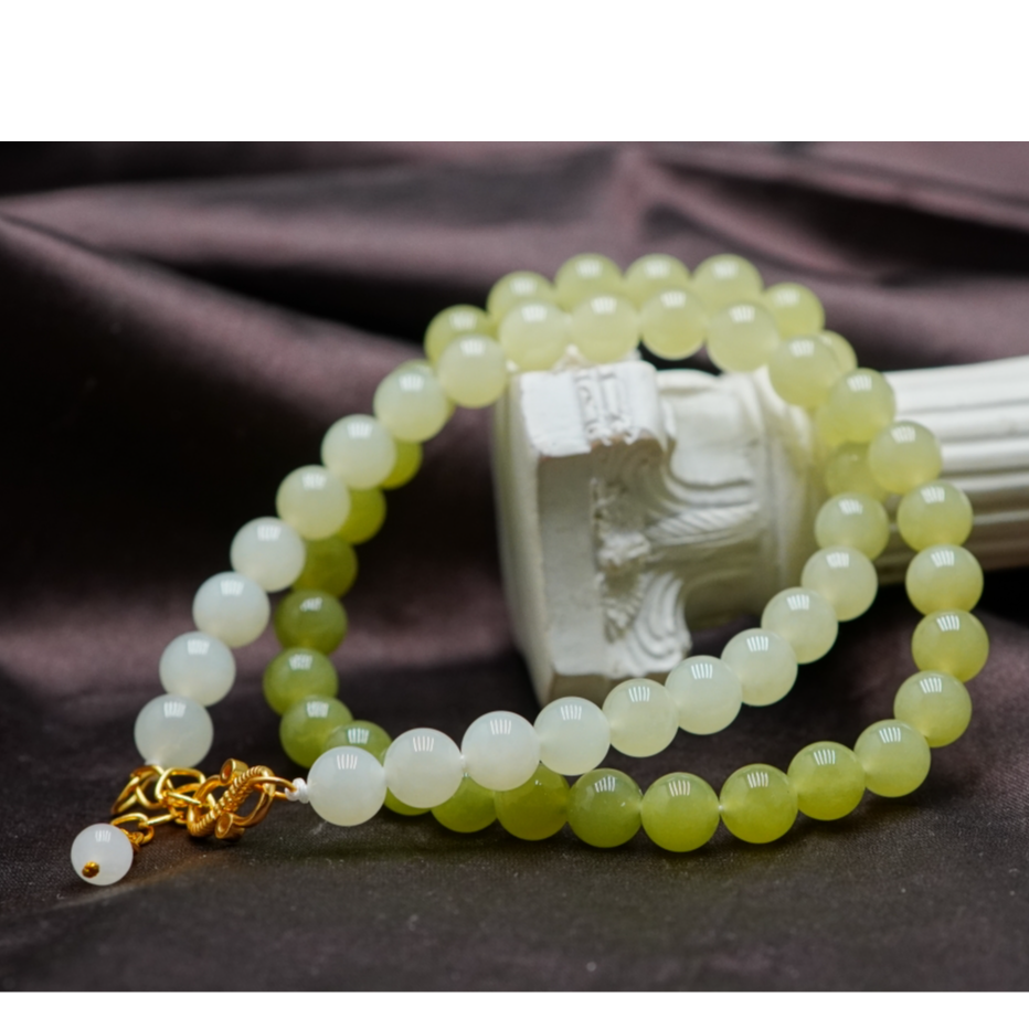 S925和田玉黄口渐变项链7.5+ BX060401