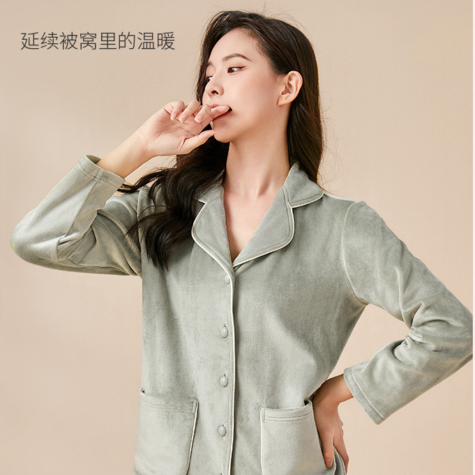 【睡觉穿巨丝滑】保暖青年冬季粉色睡衣女款爆款2025新款