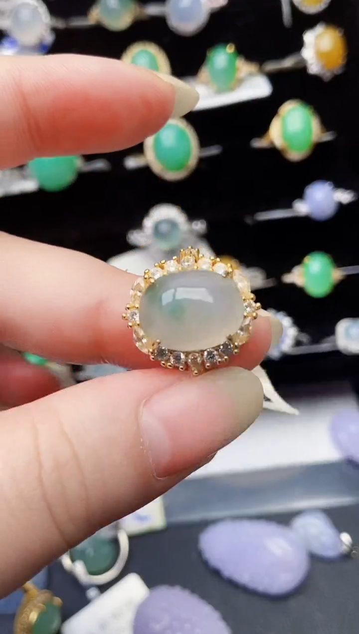 颈饰银S925镶嵌翡翠6940