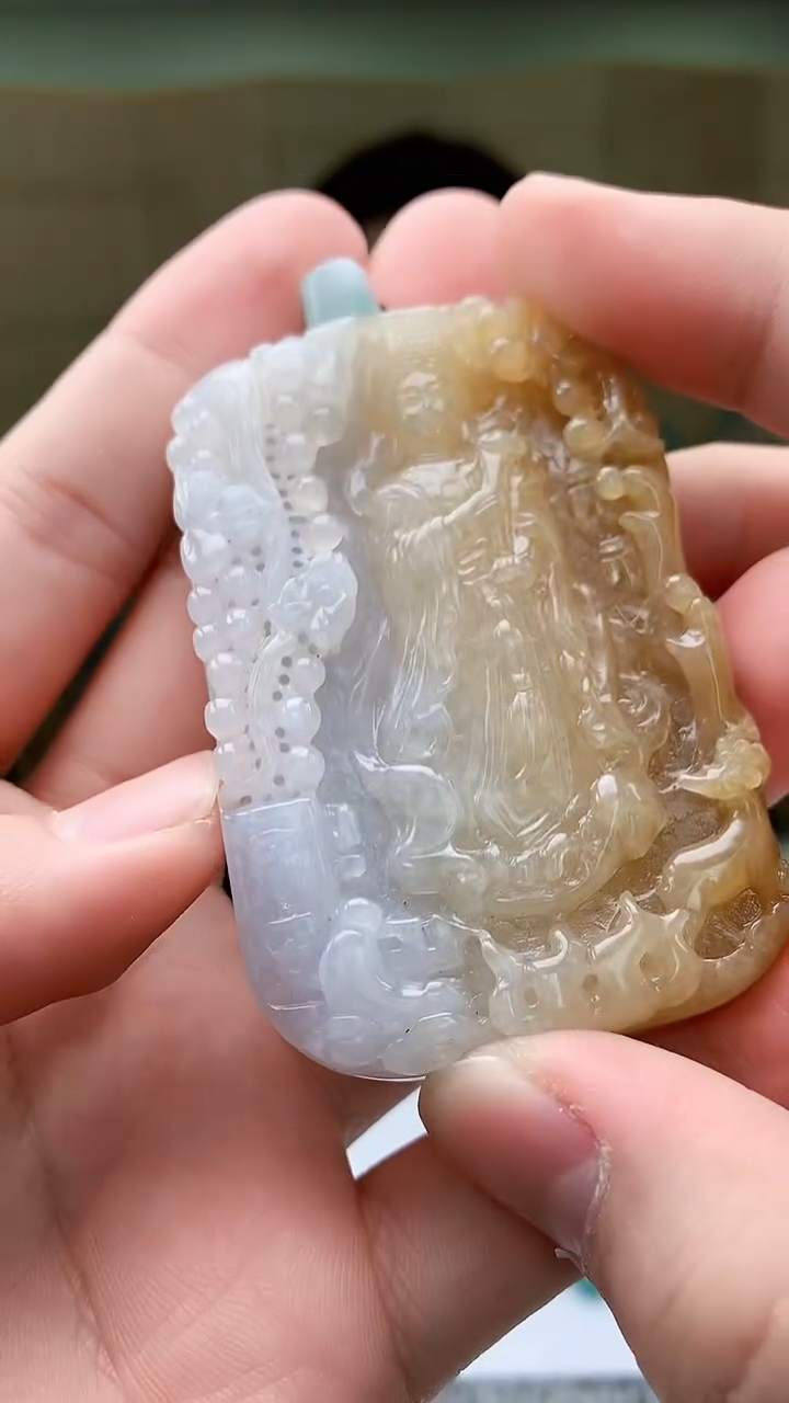 【闪购商品】定制翡翠未镶嵌4829bb-毛货挂件49