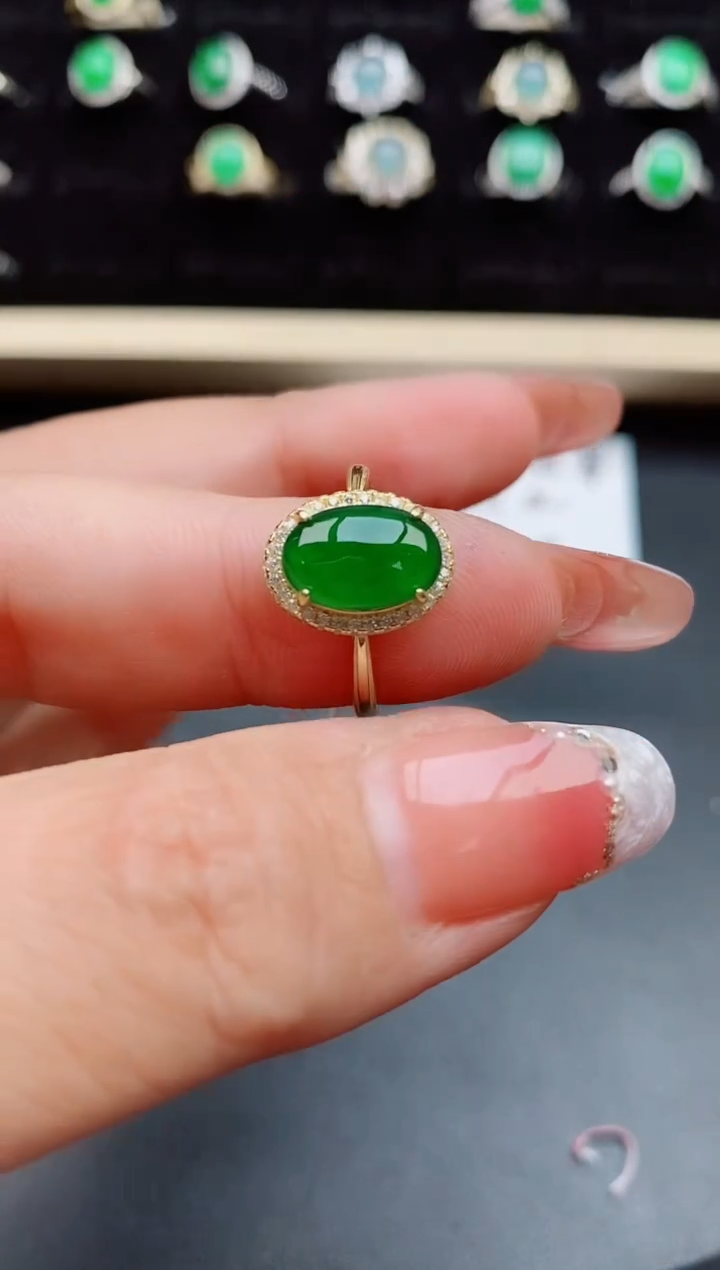 【闪购商品】翡翠戒指银S925镶嵌05800