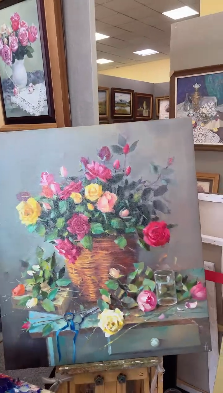 【闪购商品】俄罗斯油画《花卉》70*80