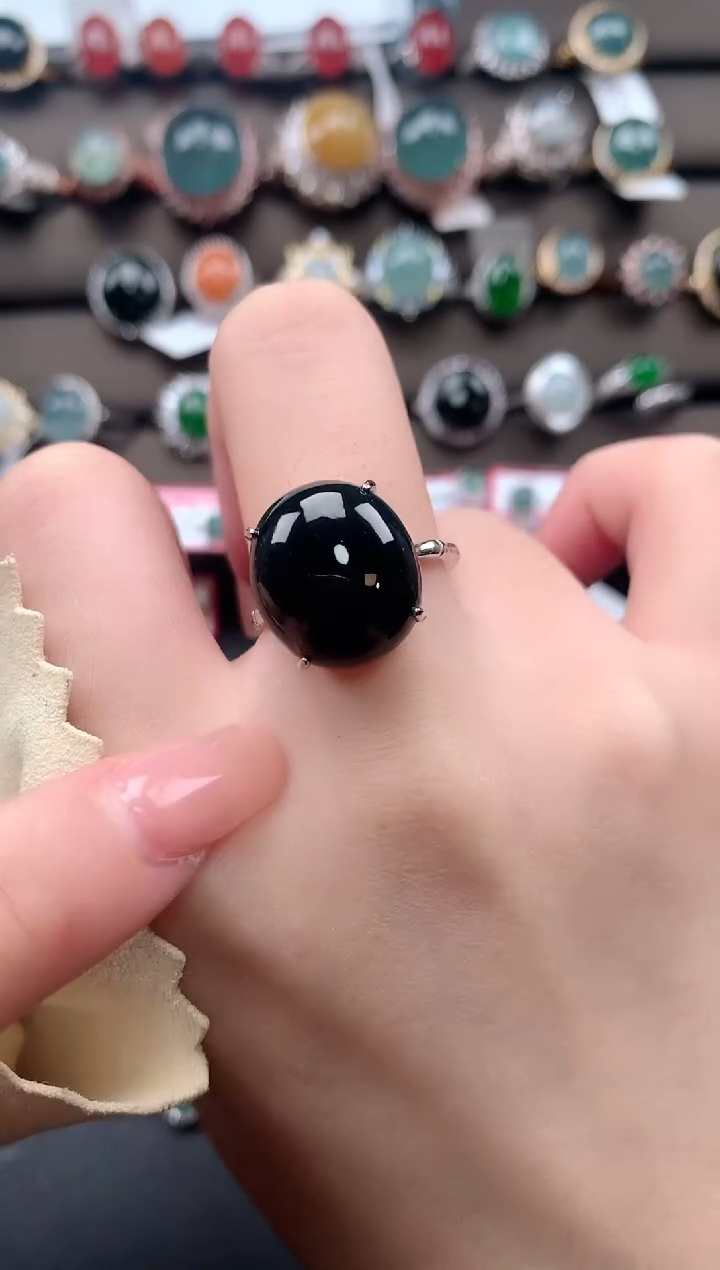 【闪购商品】翡翠戒指银S925镶嵌514121