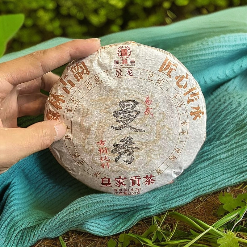2024年易武曼秀古树-头春头采普洱茶生茶200克