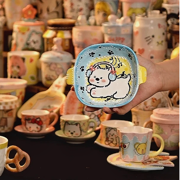 景德镇釉下彩手绘设计师款陶瓷