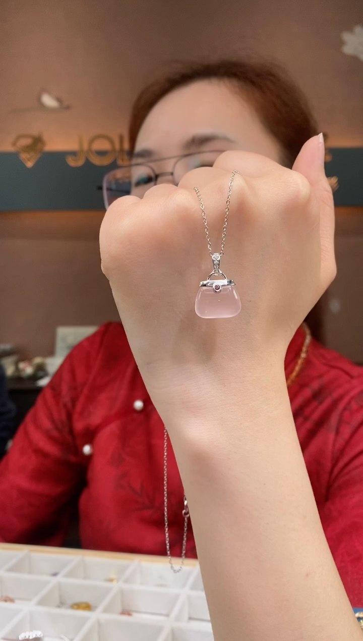 【闪购商品】芙蓉石吊坠银S925镶嵌芙蓉石吊坠