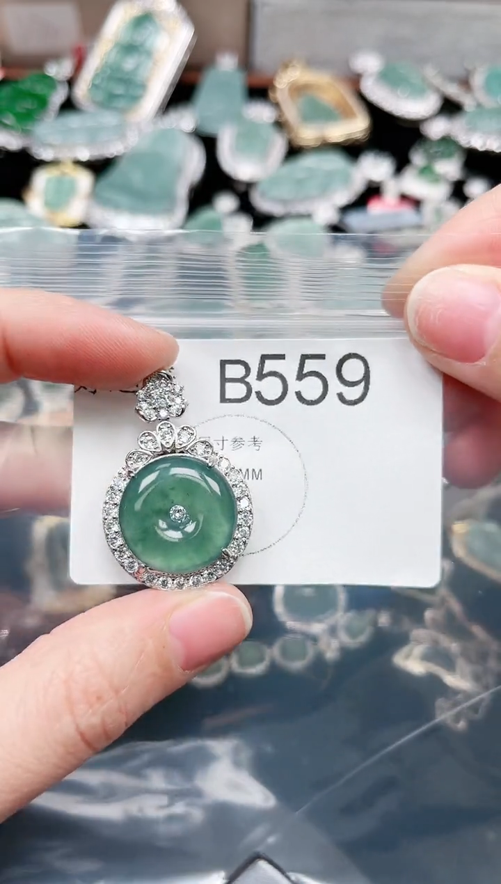 【闪购商品】翡翠颈饰未镶嵌赠皮绳559