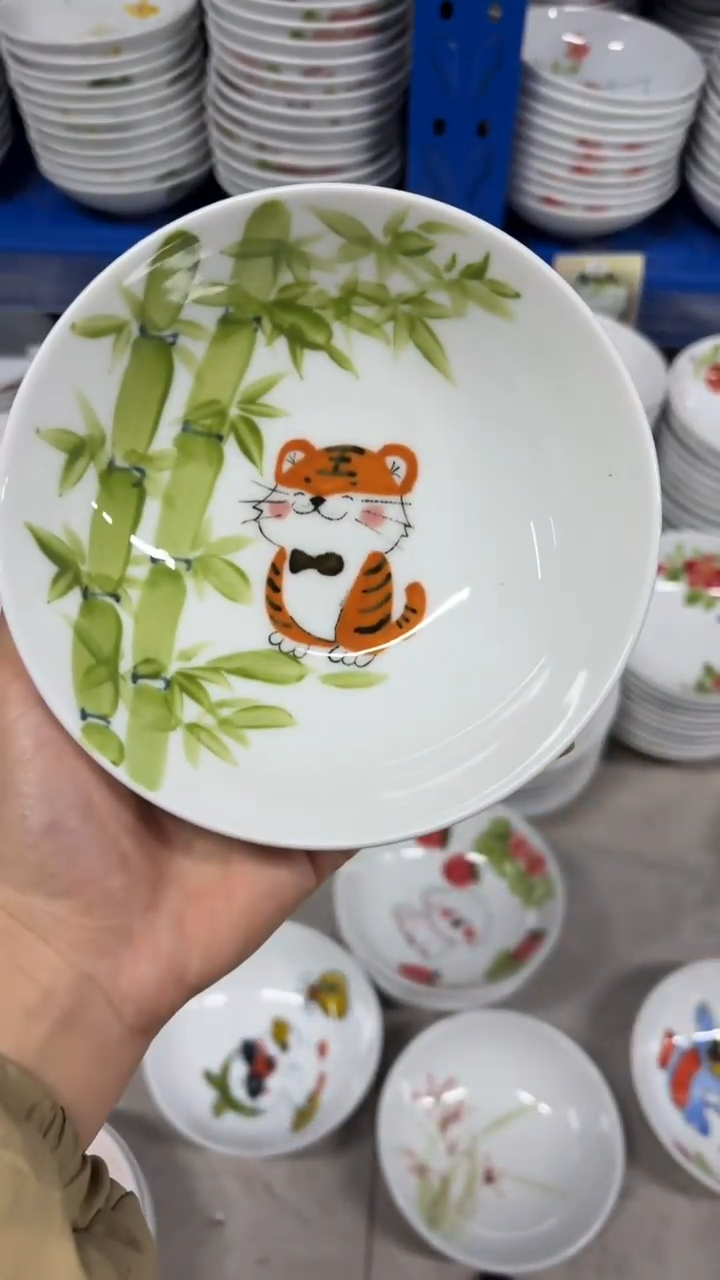 景德镇手绘釉中彩（食品级）小胖碗