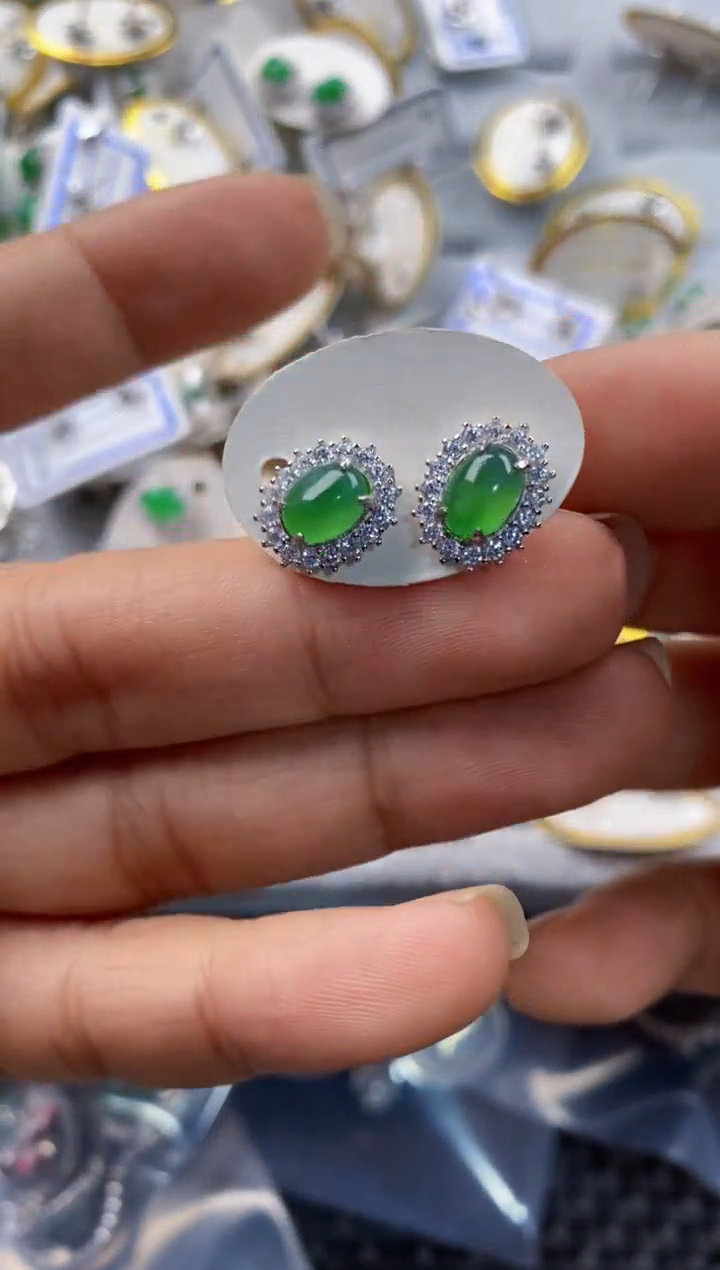 银S925镶嵌戒指翡翠222----3