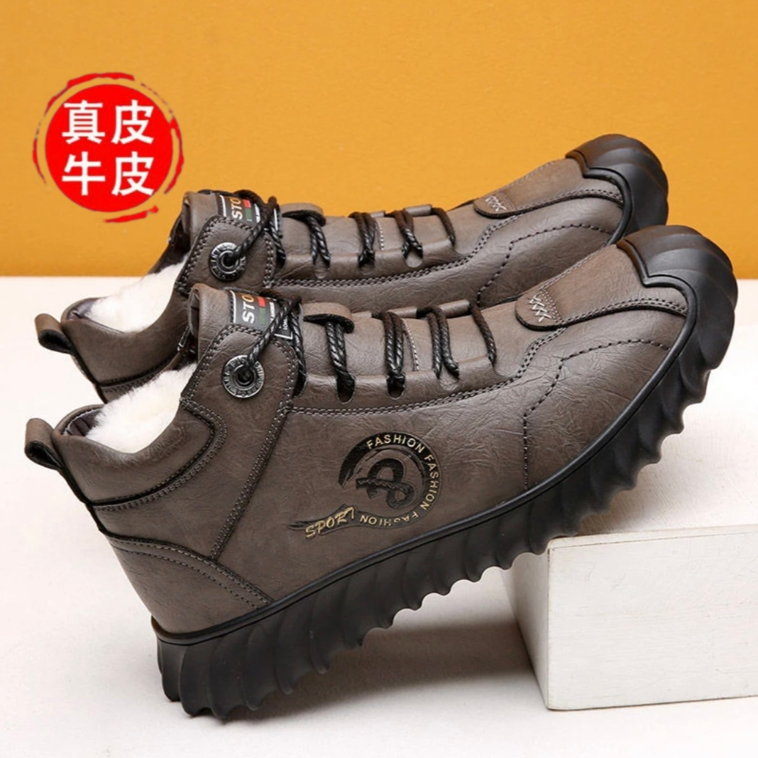 【冬季好物】加绒雪地靴保暖复古休闲真皮厚底男士棉鞋皮鞋