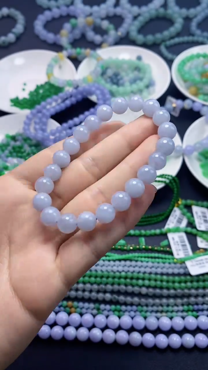 【闪购商品】翡翠散珠卡8加紫色手串