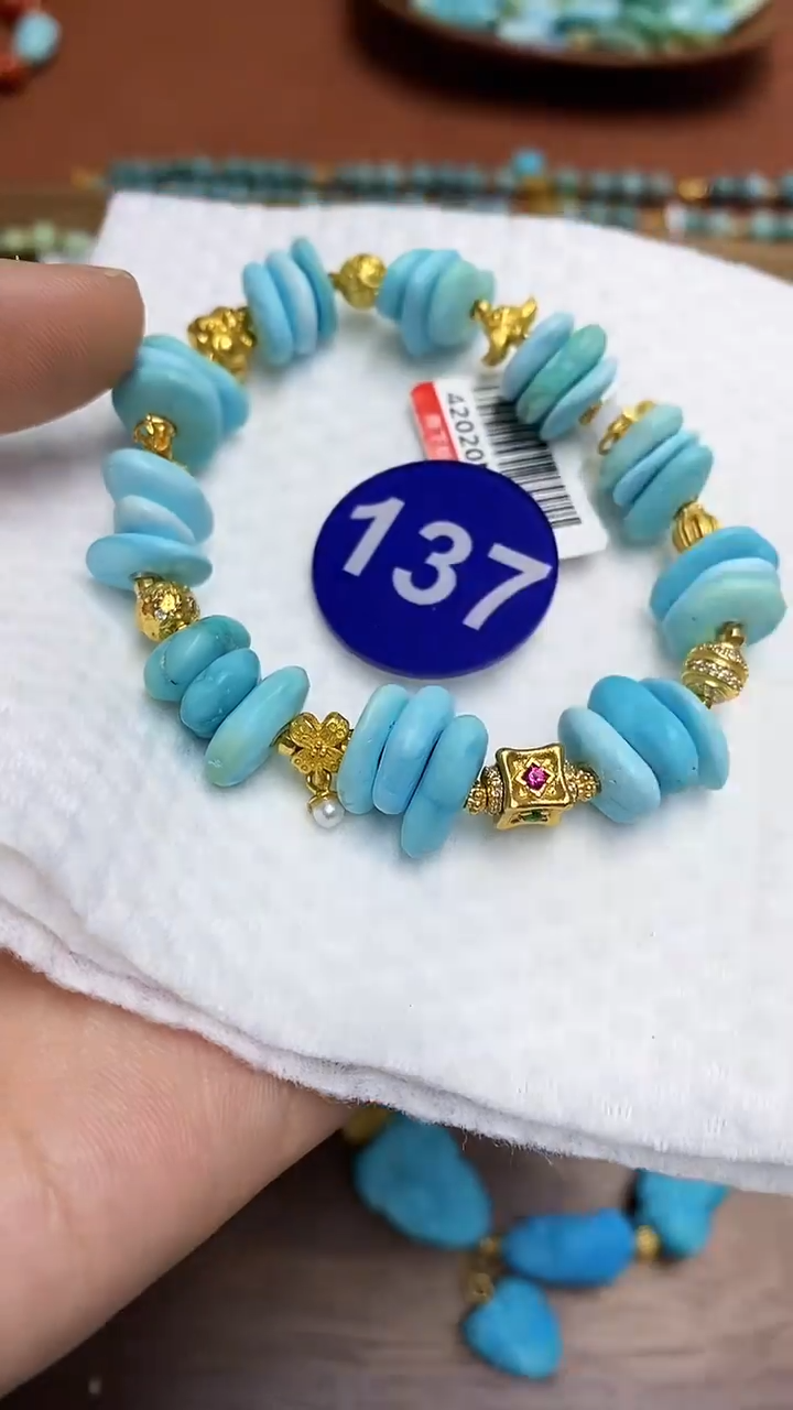 【闪购商品】绿松石手串银S925镶嵌137