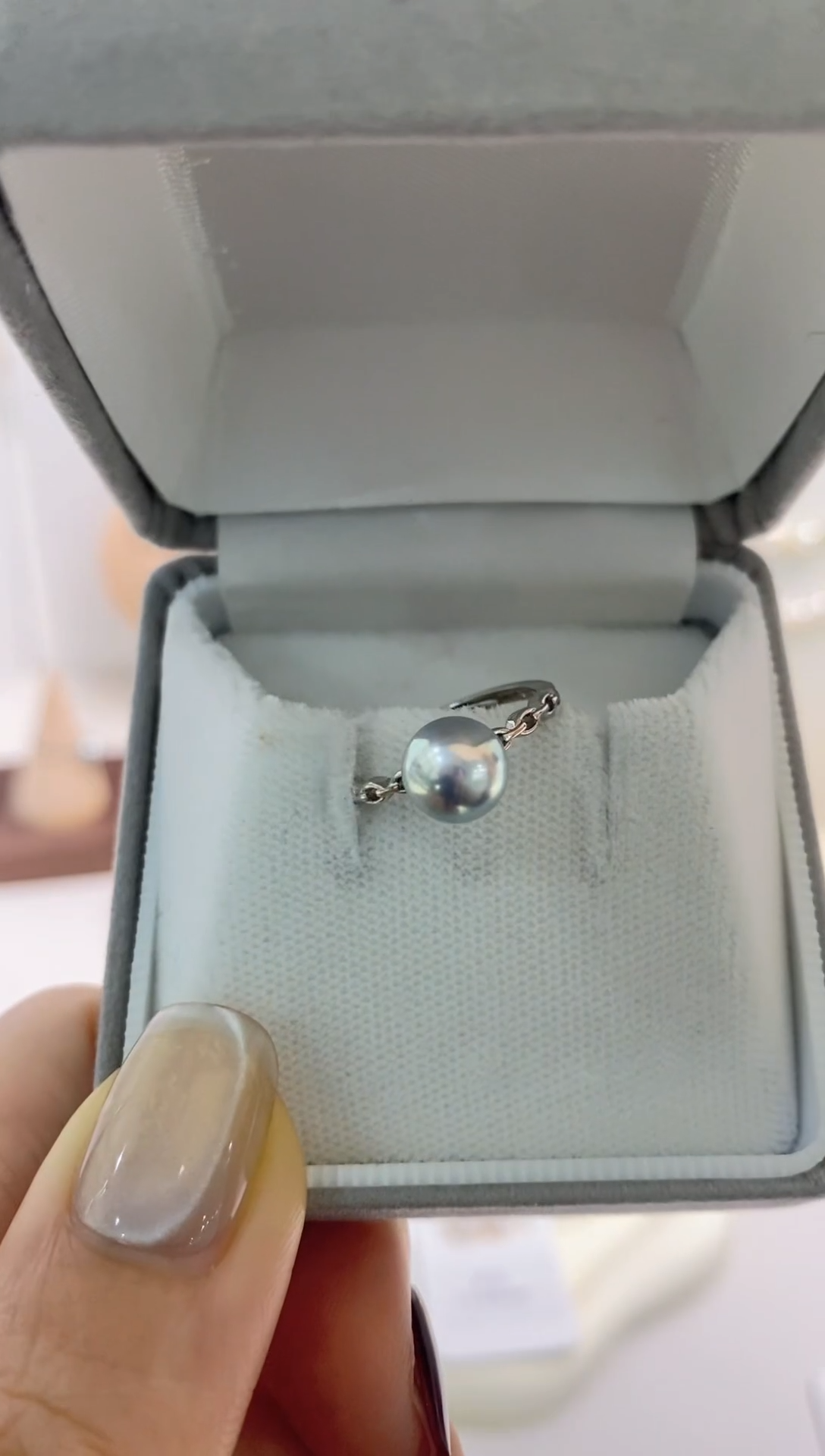【闪购商品】海水珍珠戒指银S925镶嵌真多麻7.0-7.5戒指