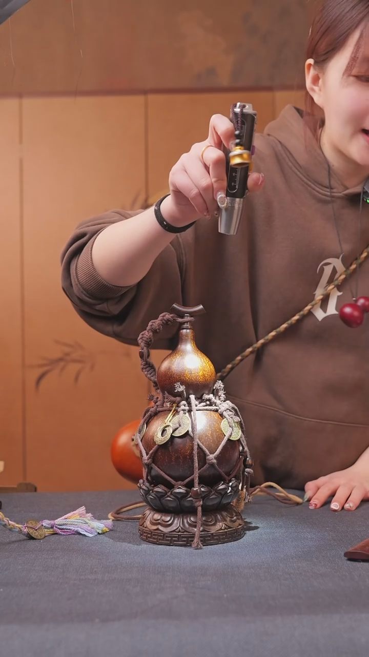 1147号链接精品大漆葫芦现货现发[一物一拍]不包含莲花底座500ml