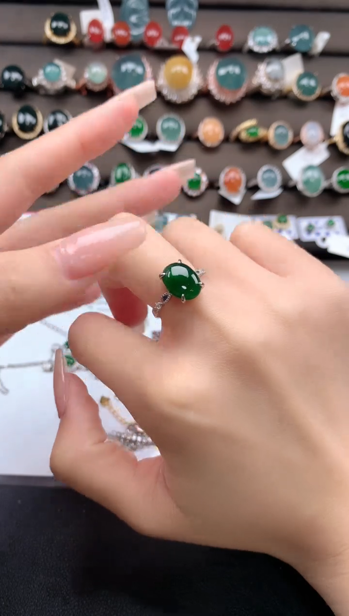 【闪购商品】翡翠戒指银S925镶嵌32132131