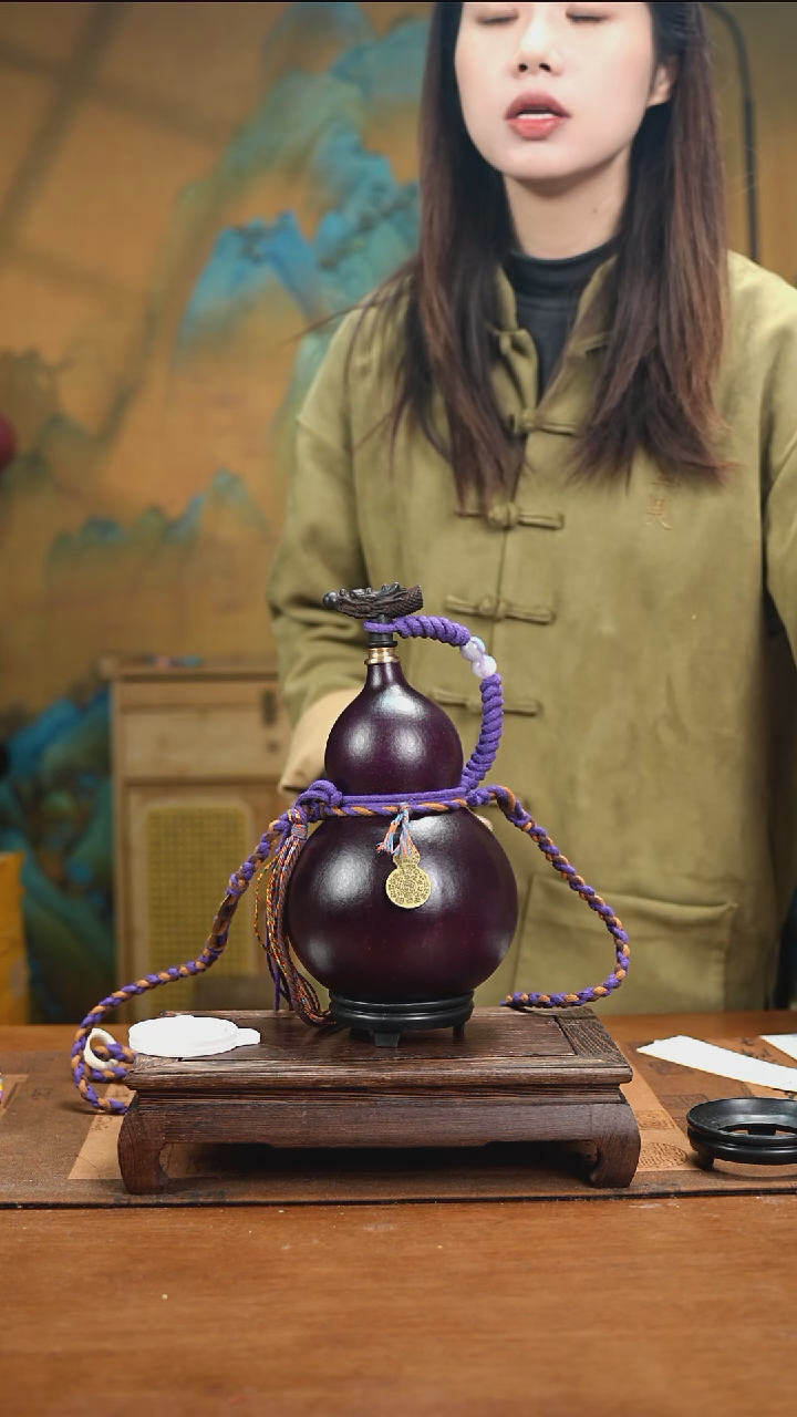 YQ056精品藏绳款天然酒葫芦（一物一拍）