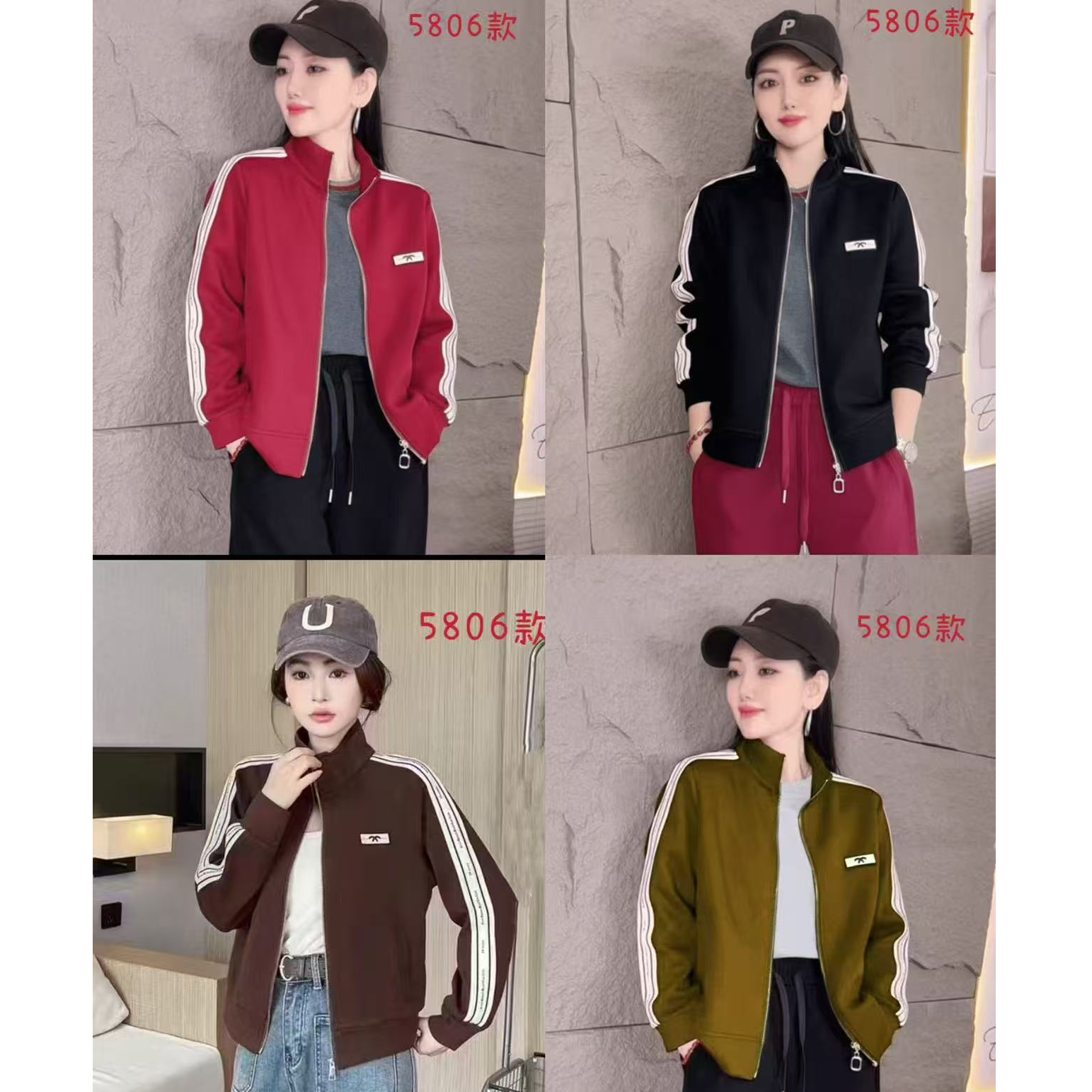【微瑕】5806【衣长55】时尚拉链短外套女2025春季新款显瘦夹克上衣