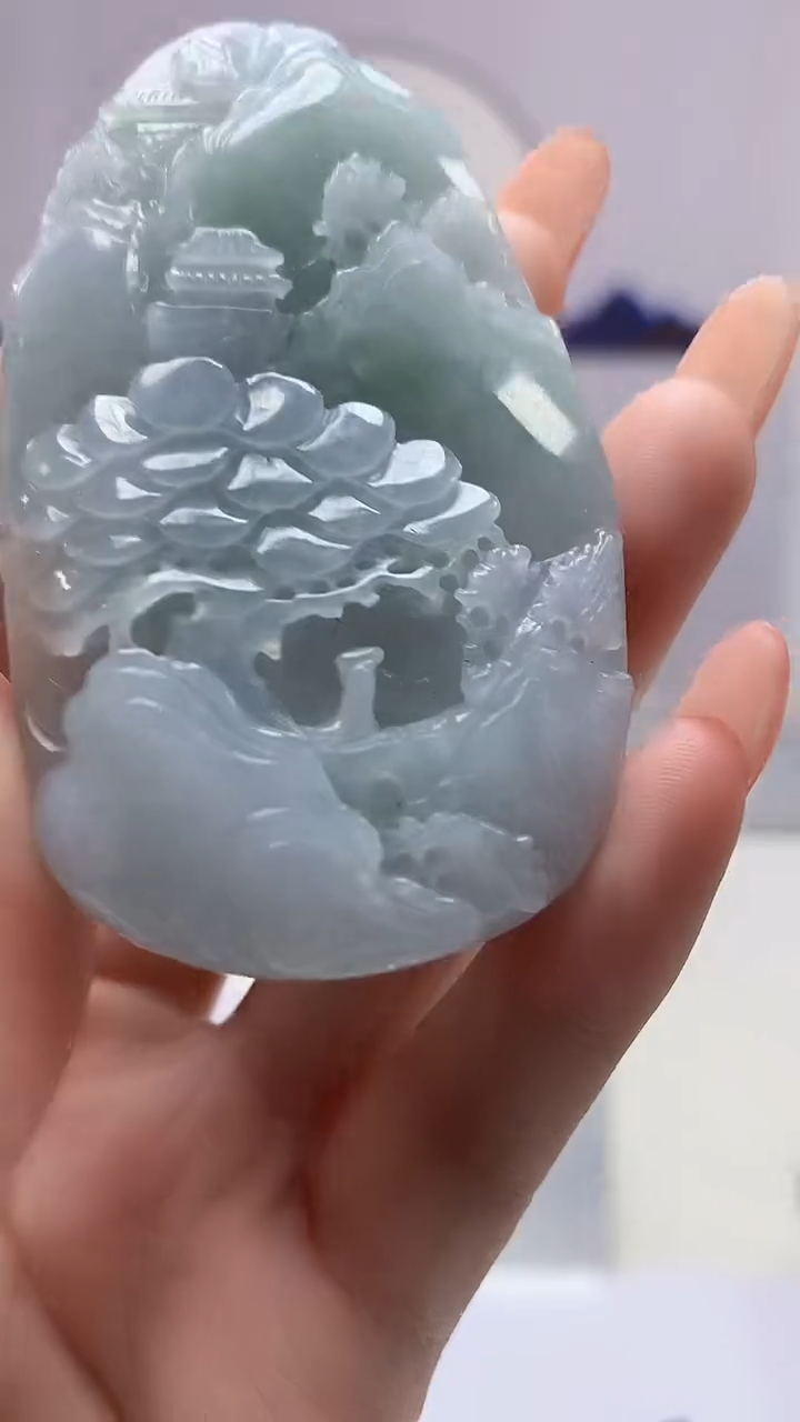 【闪购商品】定制翡翠未镶嵌4829DD-毛货挂件487