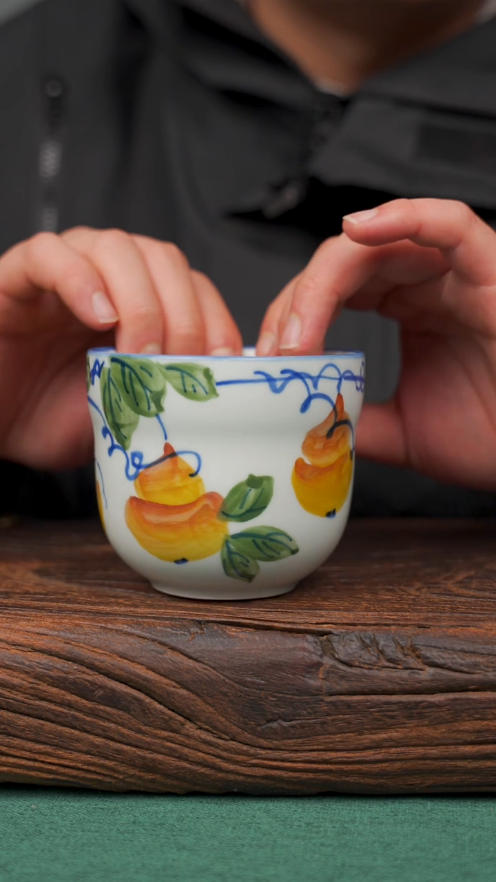 【闪购商品】瓷片97寻一缕瓷香杯釉下手工手绘瓷器