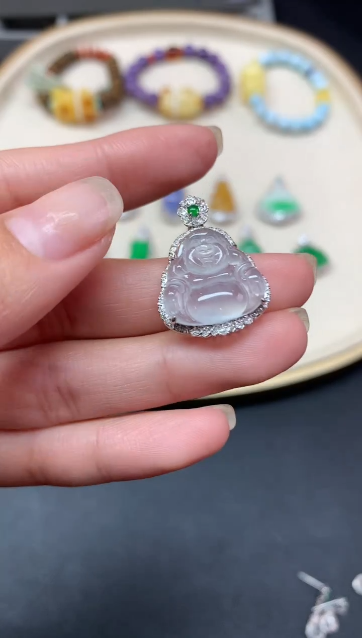 【闪购商品】翡翠吊坠(不含链)18K金镶嵌吊坠A25|3980