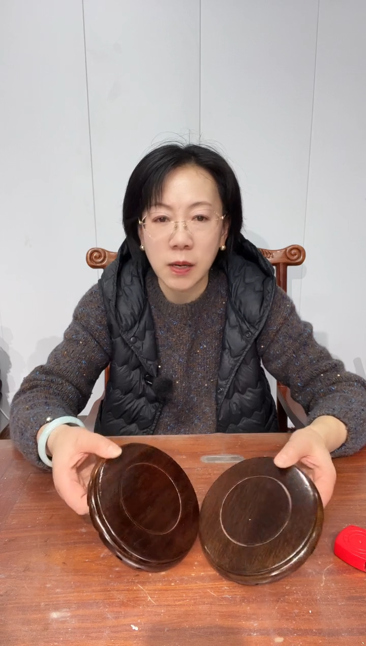 木非花整木黑圆14*15*2.6一对