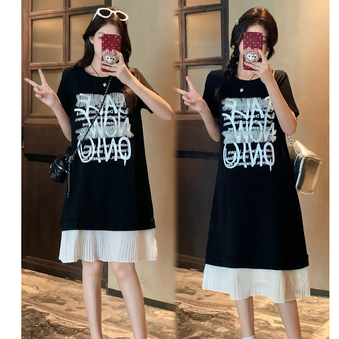 2025大码女装新款短袖圆领宽松型连衣裙休闲2657