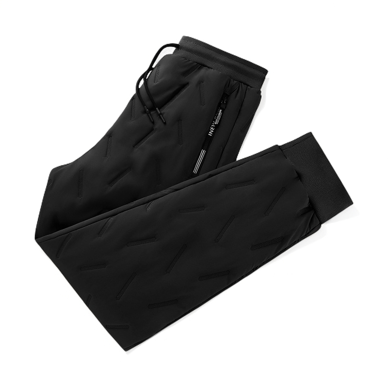 冬季男士经典简约保暖羊羔绒长裤男大码宽松加绒加厚防风防水户外