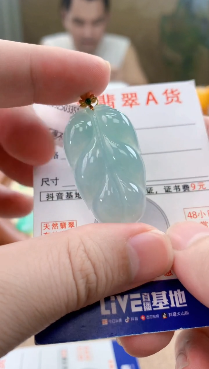 颈饰18K金镶嵌翡翠天然A货翡翠挂件