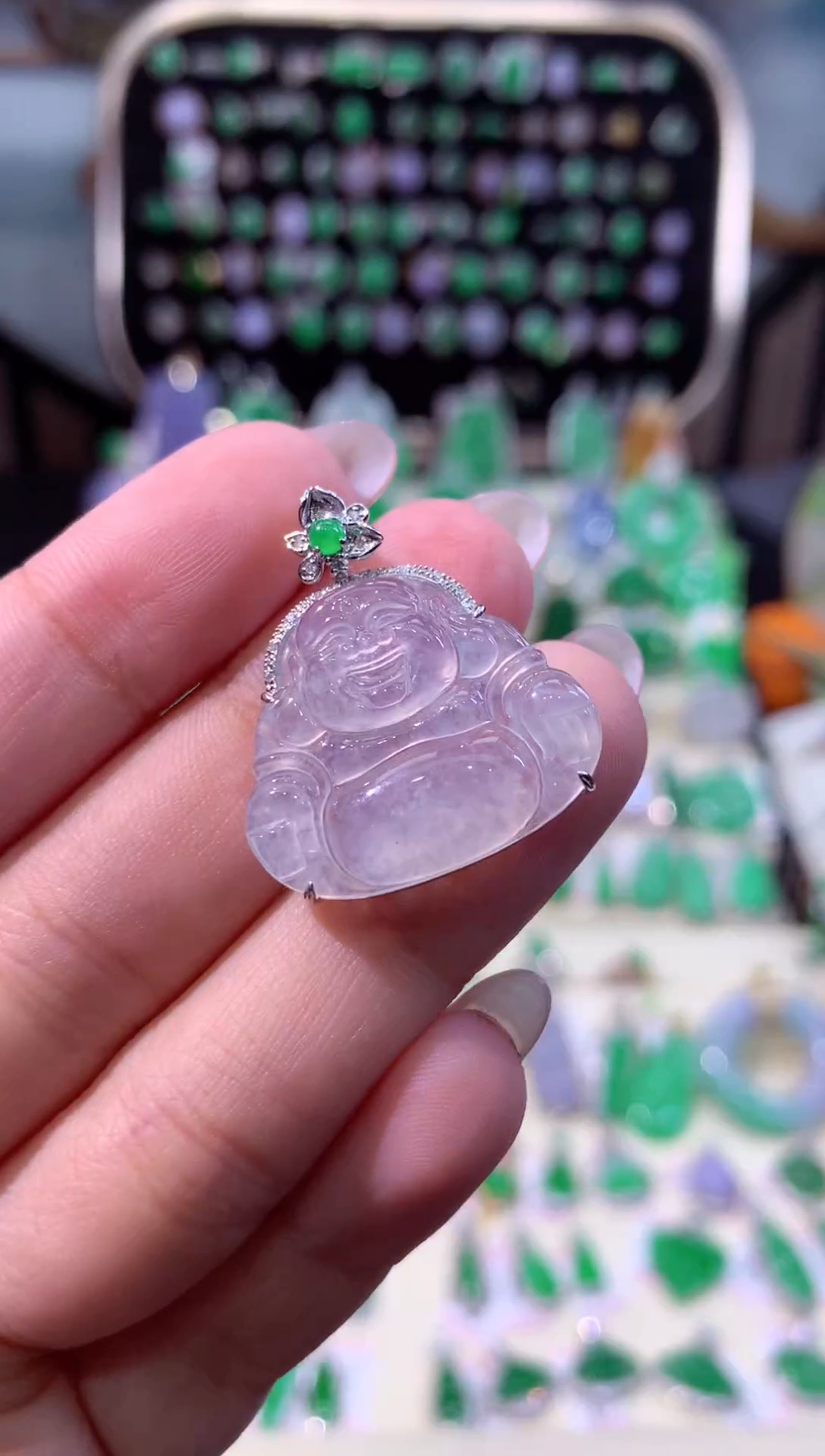 【闪购商品】翡翠颈饰18K金镶嵌缅甸天然A货翡翠