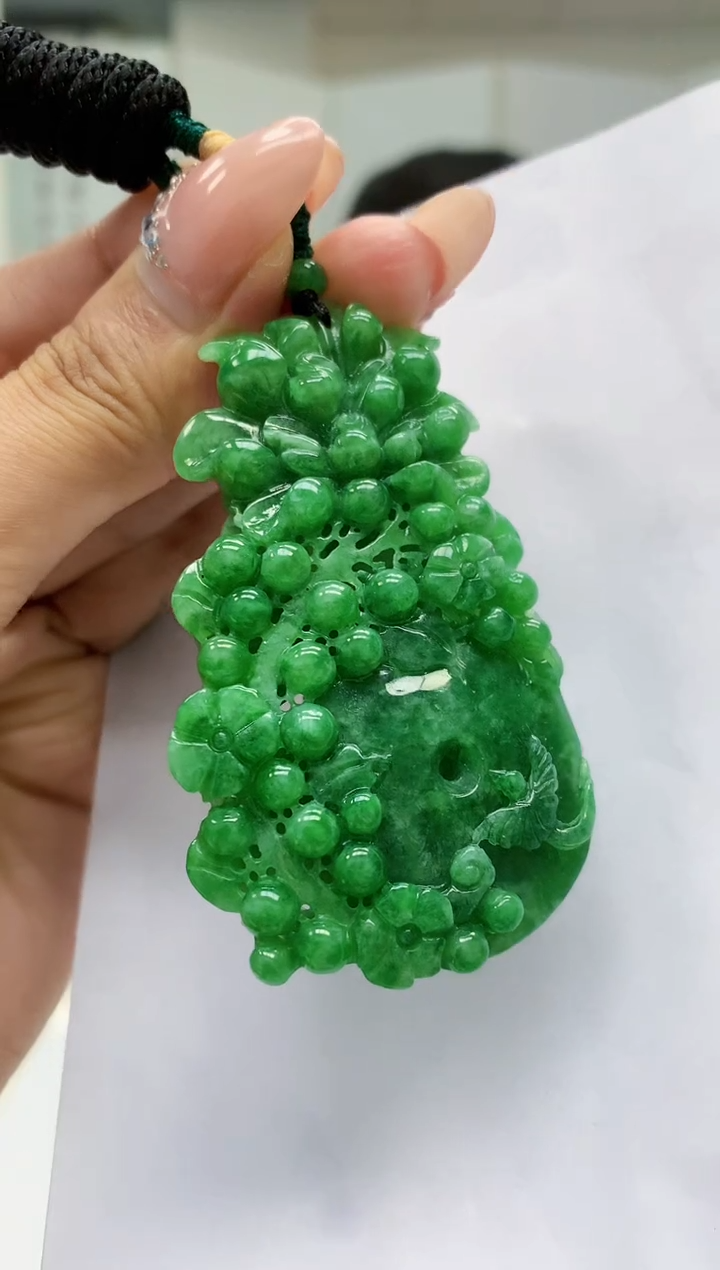 【闪购商品】定制翡翠未镶嵌5152MM-毛货挂件44