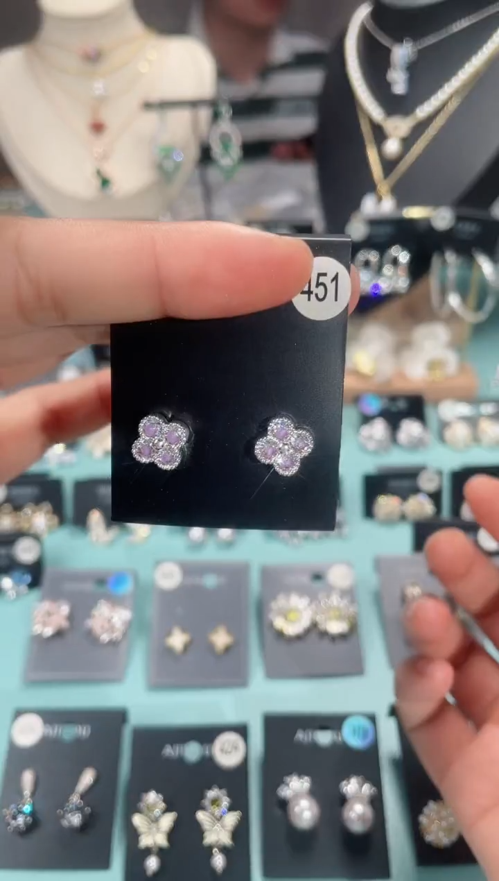 铜合金锆石925银时尚耳饰阿451