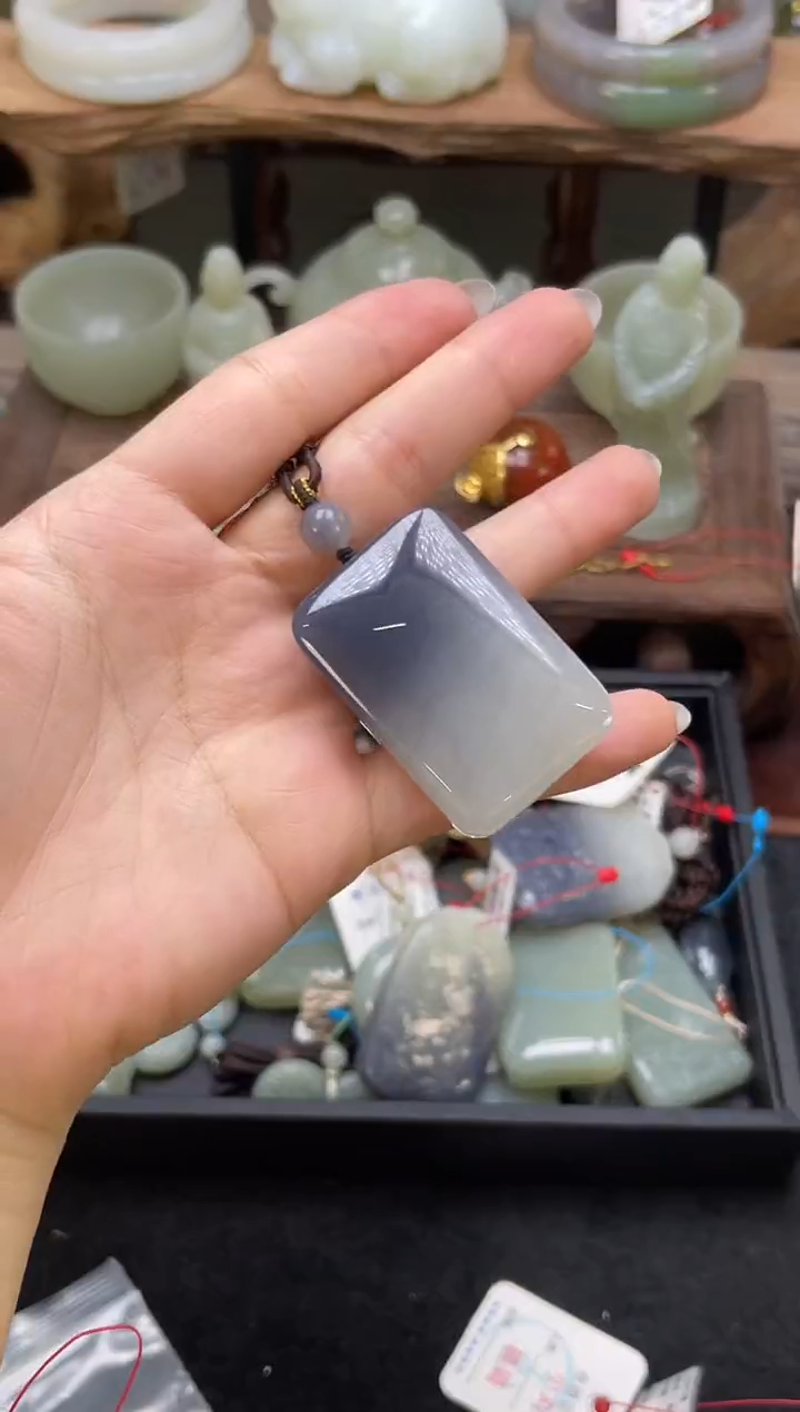 【闪购商品】和田玉未镶嵌吊坠青海烟紫 无事牌 9005036