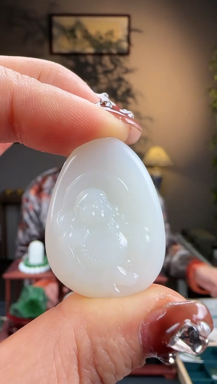 【闪购商品】和田玉吊坠未镶嵌羊脂白玉弥勒佛