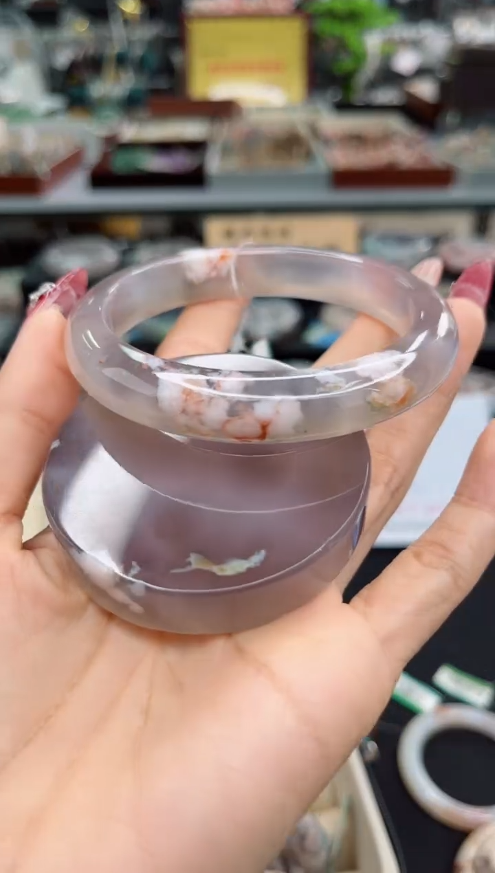 【闪购商品】石英质玉手镯未镶嵌63圈口（赠品镯心）2S9875