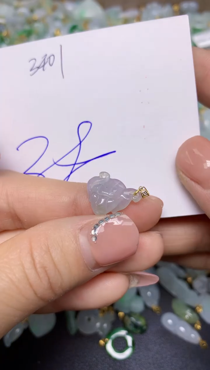 【闪购商品】翡翠挂件18K金镶嵌 天然翡翠A货