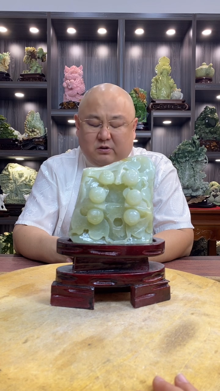 玉晚*玉岫岩料手工雕刻装饰摆件居家送礼一物一图精品摆件