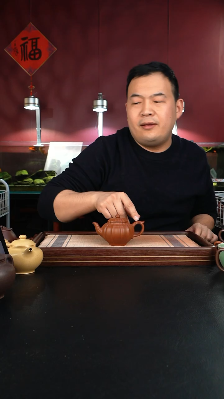 【闪购商品】紫砂茶壶LZY朱泥 筋纹笑樱