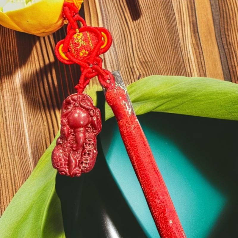 含辰砂工艺品朱砂貔貅挂件