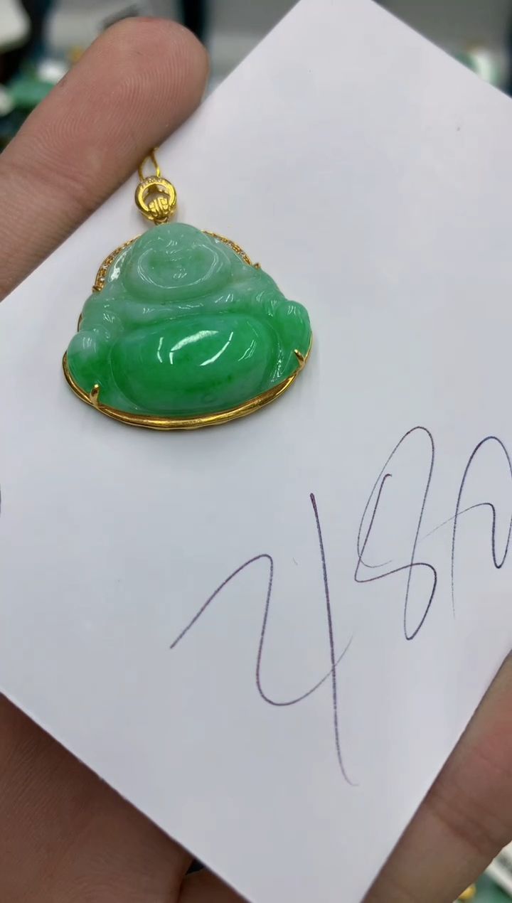 【闪购商品】翡翠颈饰18K金镶嵌号链接111111