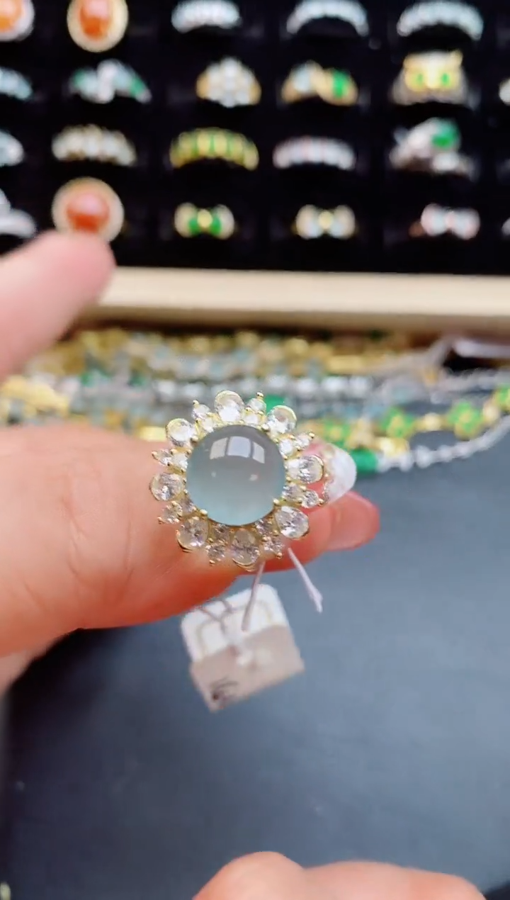 【闪购商品】翡翠戒指银S925镶嵌508050