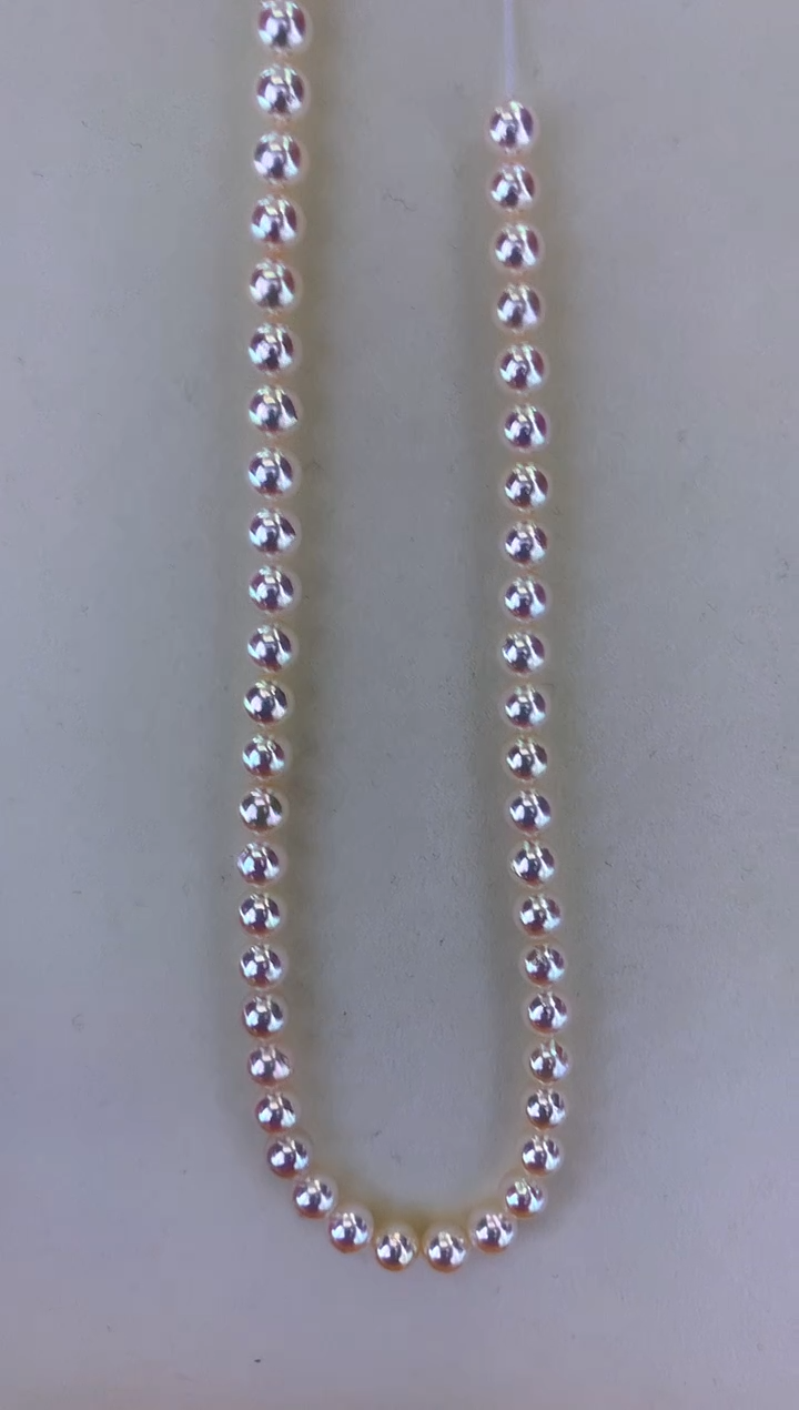 银S925镶嵌DA海水珍珠 GD220 6-7 akoya串链