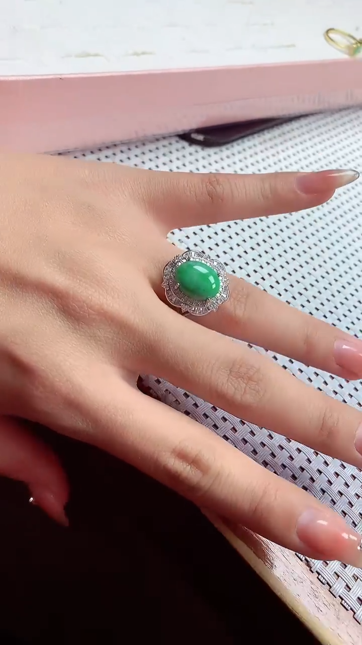 【闪购商品】翡翠戒指银S925镶嵌戒指