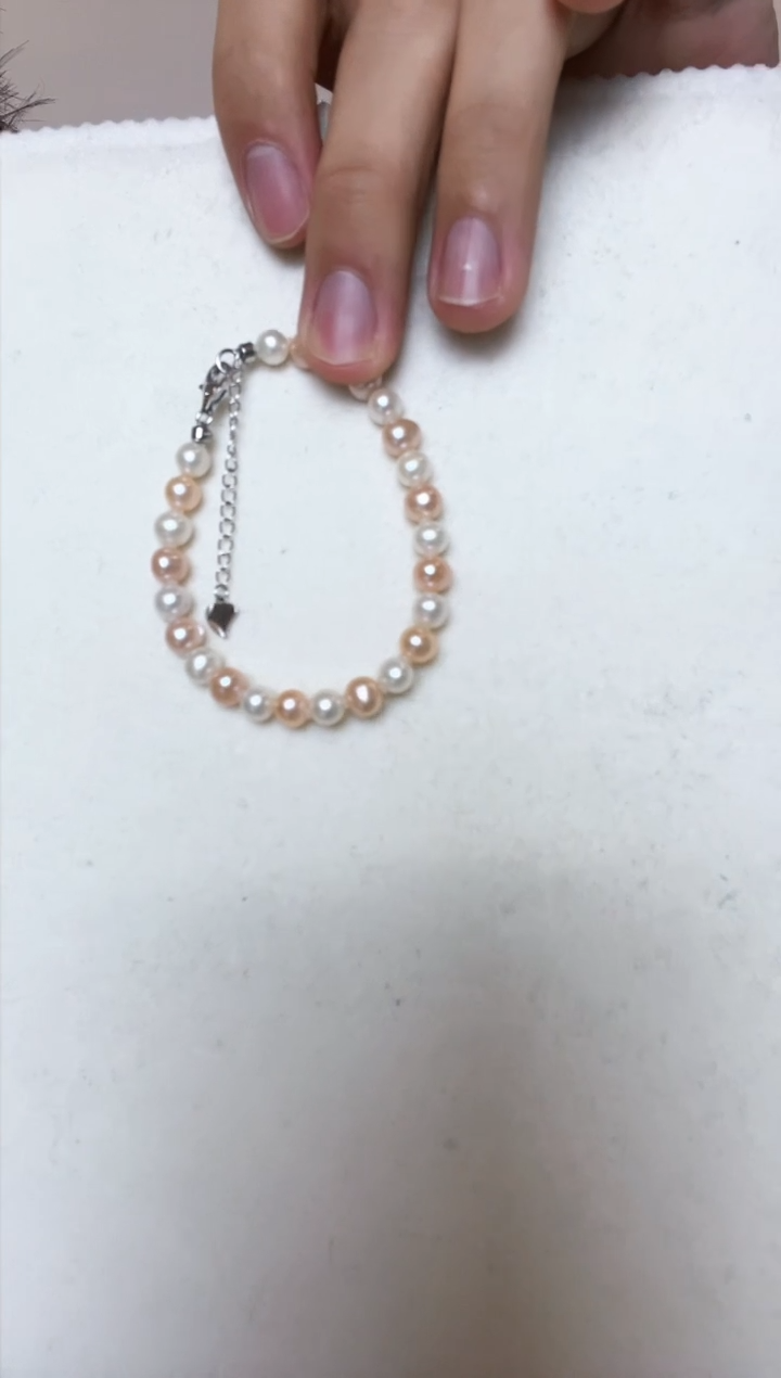 【闪购商品】淡水珍珠手绳银S925镶嵌混彩珍珠手链